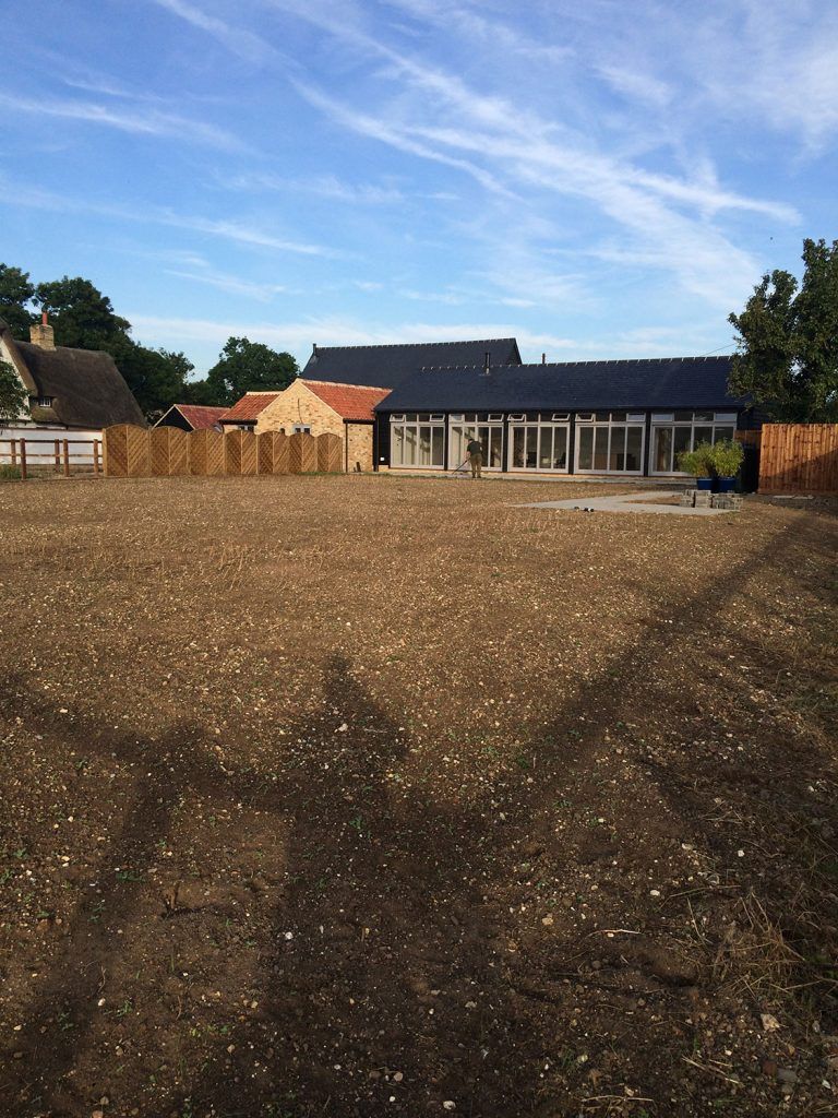 Lawn turfing in progress